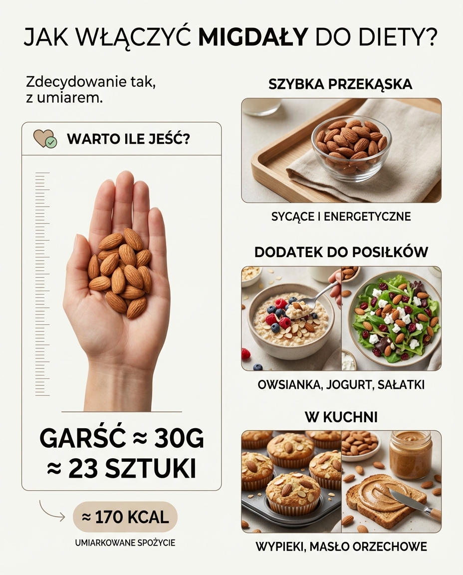 Jak włączyć migdały do diety?
Zastanawiasz się, czy warto jeść orzechy migdał...